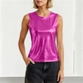 thumbnail image 6 of Admvng Womens Metallic Shiny Sleeveless Tank Tops Crew Neck Party Club Night Out Casual Camisole Blouse, 6 of 7
