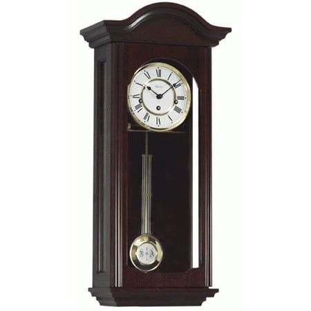 Hermle 26 Brown and White Antique Regulator Pendulum Wall Clock