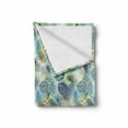 thumbnail image 2 of Geometric Forest Soft Flannel Fleece Throw Blanket, Exotic Monstera and Palm Leaves Tropical Foliage with Circular Motifs, Cozy Plush for Indoor and Outdoor Use, 70" x 90", Multicolor, by Ambesonne, 2 of 6