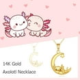 thumbnail image 6 of JUSORA 14K Solid Gold Axolotls Necklace Moon Axolotl Pendant Necklace Axolotl Jewelry Gifts for Women, 6 of 6