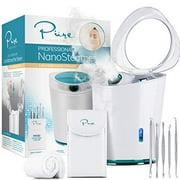NanoSteamer PRO - Professional 4-in-1 Nano Ionic Facial Steamer for Spas - 30 Min Steam Time - Humidifier - Unclogs Pores - Blackheads - Spa Quality - Bonus 5 Piece Stainless Steel Skin Kit