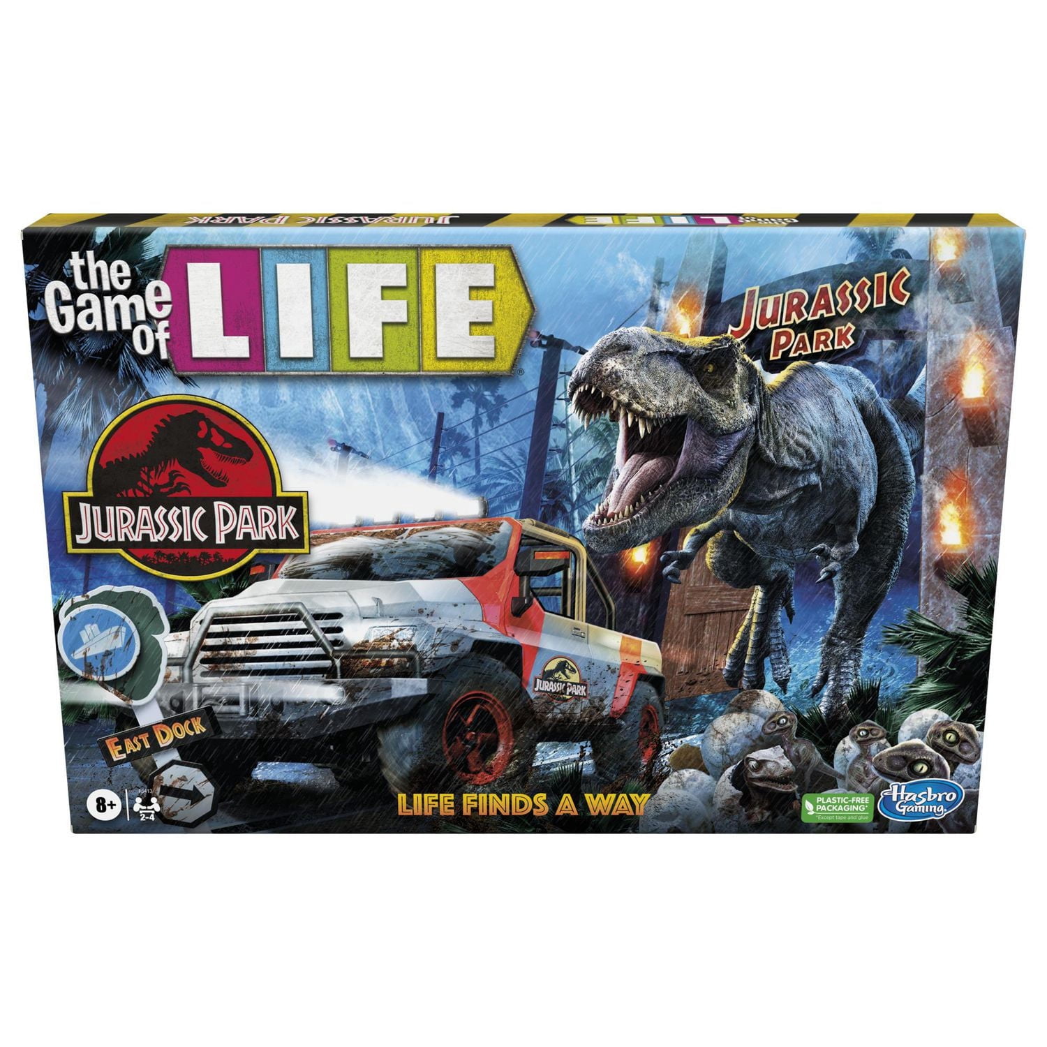 Destins Le jeu de la vie, édition Jurassic Park, jeu de plateau pour enfants inspiré du film original, dès 8 ans,