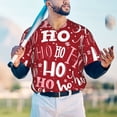 thumbnail image 4 of Fotbe Ho Pattern Funny Christmas Baseball Jersey Shirt for Men and Women, Casual Short Sleeves Button Down T-Shirt-Small, 4 of 9