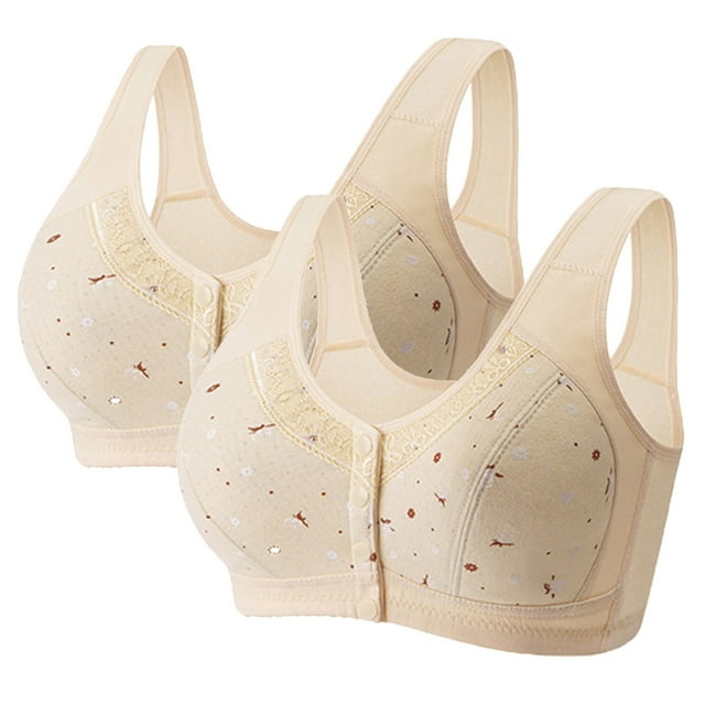 WILLBEST Brasier Strapless Mujer Sujetador De Mujer Con Hebilla Frontal Y Borde De Encaje, Sin Aro De Acero, Ajuste Sin Costuras, Para Yoga, Dormir, Talla Grande, 2 Piezas, 121