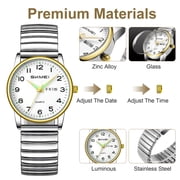 SKMEI Watches for Women Easy Reader Ladies Analog Quartz Watch Luminous Date Waterproof Watch Gift for Womens Wristwatch
