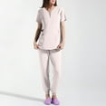 thumbnail image 4 of Women Scrubs Sets Comfortable V-Neck Scrub Top and Jogger Pants Stretch Nursing Workwear Quick Dry Medical Uniform Suits with Pockets Beige XL, 4 of 4