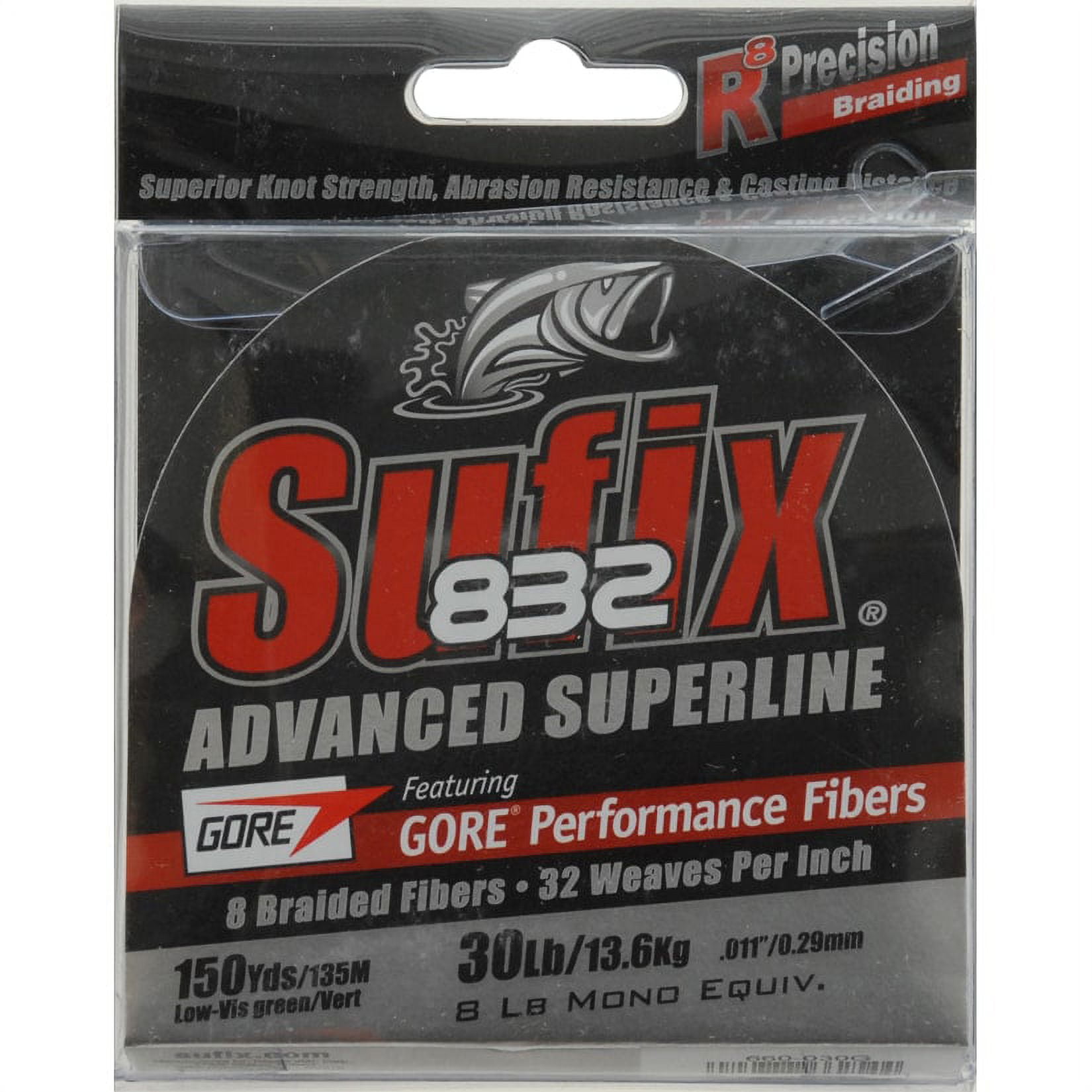 Sufix 832 Advanced Superline 10lb Lo-Vis Green 150 Yds - Walmart.com