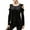 Black - black, variant on Ultra Flirt Womens Cold Shoulder Knit Blouse, Black, X-Small