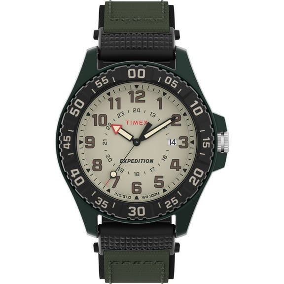 Timex Men's Expedition Acadia 42mm Watch - Green Strap Natural Dial Green Case
