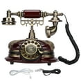 thumbnail image 2 of Classic European Retro  Landline Telephone Rotation Dial Telephone Imitation Wood Green Bronze Wired Landline Telephone Suitable For Home/Office/Cafe/Bar Decoration, 2 of 8