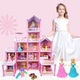 thumbnail image 4 of Casa de muñecas para niña, Villa, Castillo de princesa, casa de juegos para niños, juguetes ensamblados de simulación, regalos para cumpleaños, 4 of 4