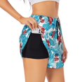 thumbnail image 2 of Haiem Hawaiian Style Women's 2 in 1 Running Shorts - Lightweight Athletic Workout Gym Yoga Breathable Sports Shorts Liner with Phone Pockets-Medium, 2 of 9