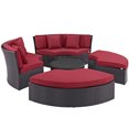 thumbnail image 4 of Convene Circular Outdoor Patio Daybed Set in Espresso Red, 4 of 7