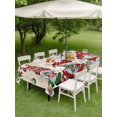 thumbnail image 3 of Outdoor Tablecloth with Umbrella Hole and Zipper, Red Beige Gnomes Christmas Rectangle Table Cloth 60x84 Inch Waterproof Tablecloth, Xmas Ball Gifts Snowflake Picnic Table Cover for Patio Camping, 3 of 7