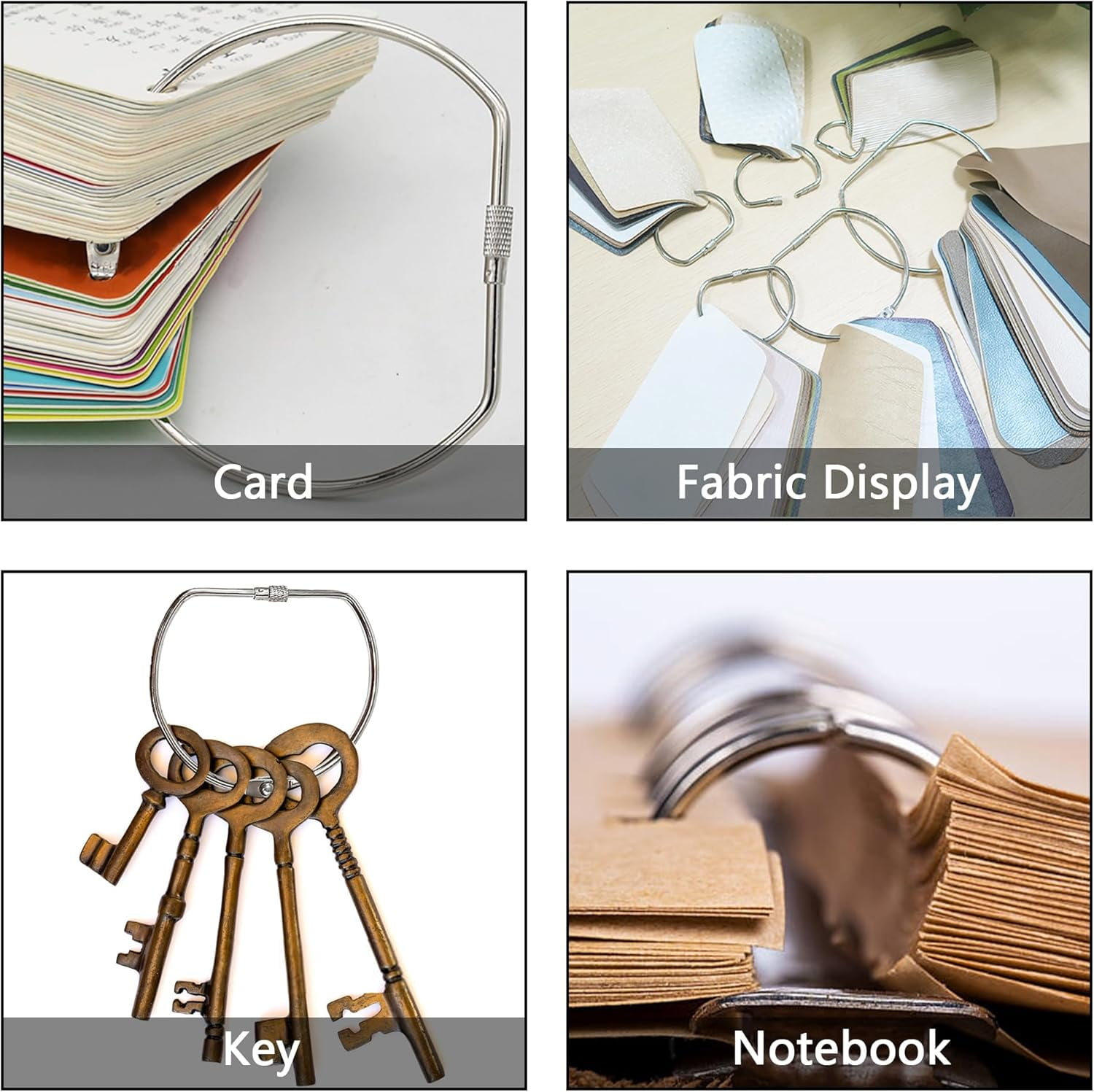 Loose Leaf Binder Rings:10PCS D-Shaped Metal Rings for Crafts,Easy Locking and Opening,Binder Ring for Index Cards,Sample Arrangement,Book Rings, Key Rings (3 inch)