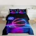 thumbnail image 2 of Manfei Boys Basketball Queen Comforter Set, Teens Sports Bedding Sets, Pink Blue Gradient Basketball Court Bedding Comforter Set, Luxury Bedroom Decor, 2 of 8