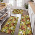 thumbnail image 2 of Green Highland Cow Sunflower Field Pattern Kitchen Rugs Sets Of 3,Kitchen Runner Rugs Non Skid Washable,Decorative Kitchen Floor Mats for Kitchen,Sink,Laundry,17"x30"+ 17"x47" + 17"x59", 2 of 6