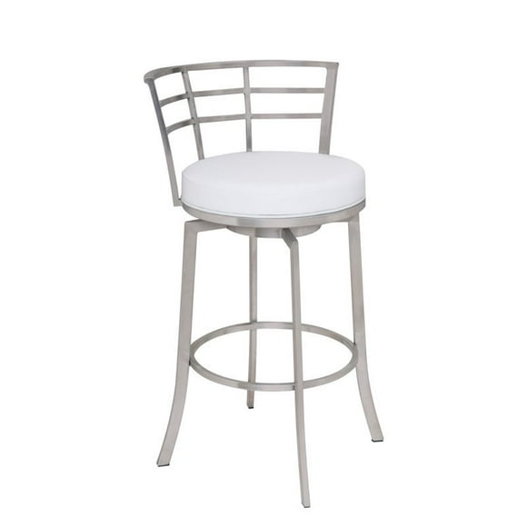 Armen Living Viper 26" Faux Leather Counter Stool in White