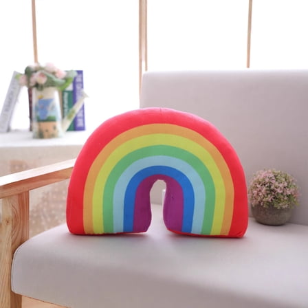 1pcs 13.4'' Rainbow Pillow Plush Toy - Plushie Doll Rainbow Pillow Plush Stuffed Cushion Pillow Toy, Sofa Chair Home Decor (Rainbow Colors)