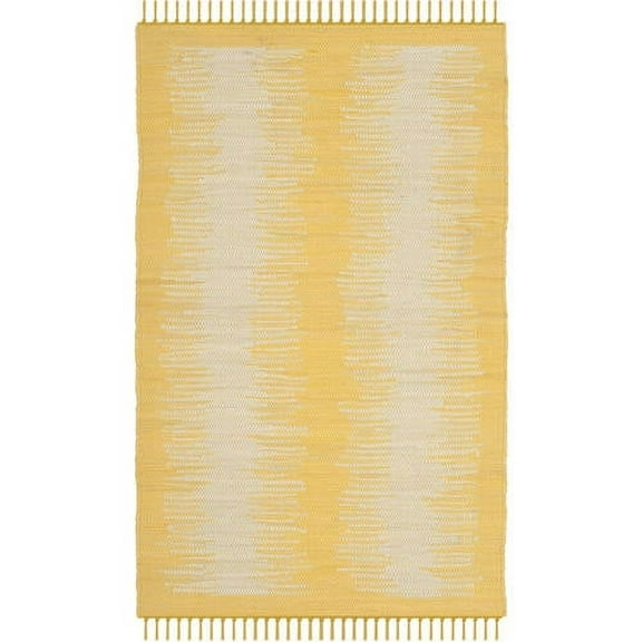 SAFAVIEH Montauk Adayln Abstract Cotton Area Rug, Gold, 3' x 5'