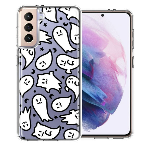 MUNDAZE Samsung Galaxy S21 Kawaii Manga Cute Halloween Ghosts Spirits Design Double Layer Phone Case Cover