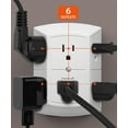 thumbnail image 3 of Fosmon 6 Outlet Grounded Wall Tap Power Adapter 3 sided - 125VAC 15A - White - 2 Pack, 3 of 5