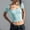 Sky Blue, variant on Njoeus Womens Tops Summer Short Sleeve T-Shirt Plain Tight Crop Top Scoop Neck Basic Tee Camisole Tops for Women