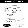 thumbnail image 2 of Reading Glasses 2 Pair Black and Gunmetal Readers Compact Folding Unisex Glasses for Reading Case Included, 2 of 5