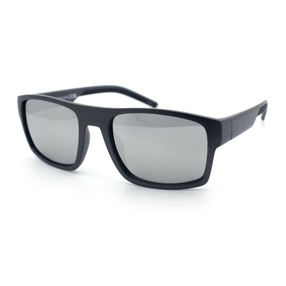 SA106 Sport Wrap Sunglasses for Men UV400 Mirror Lens Lightweight Performance Metalic Grey Frame - Silver Mirror Lens
