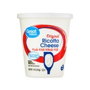 Great Value Original Ricotta Cheese, 15 oz Tub (Refrigerated)