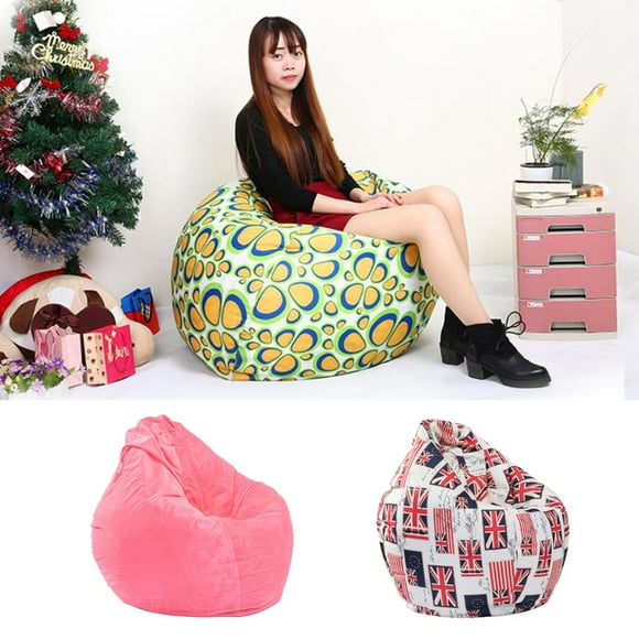 2 uds Moderno, impreso, relleno, almacenamiento, de pájaro, bolsa de frijoles, silla para y adultos, funda de puf, animal de peluche perfecl Beanbag Seat Chair