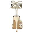 thumbnail image 3 of BLISSFUL STEP Women's Flower Rhines Open Toe Lace Up Stiletto Heels Sandals Gold 7, 3 of 7