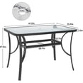 thumbnail image 2 of SogesPower 47 inch Patio Tempered Glass Table Outdoor Dining Table with Umbrella Hole Metal Frame Black, 2 of 6