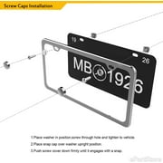 LFPartS Slim Style Polished Stainless Steel License Plate Frame Mirror Finish 2 Holes