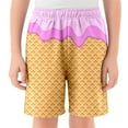 thumbnail image 2 of BloomJoy Toddler Ice Cream Shorts Boy 2-14T Summer Preppy Ice Cream Baseball Shorts Casual Elastic Waist Short-Pants with Pockets 2-3 Years Pink Summer Shorts, 2 of 5