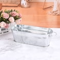 thumbnail image 4 of Home Decoration Flower Bucket Silver Durable Country Rustic Multipurpose Handle Galvanized Oval Metal Buckets, 4 of 9