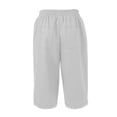 thumbnail image 6 of MLQIDK Pedal Pushers for Women Lounge Pant Trendy Summer Elastic Waist Knee Length Cropped Pants Dressy Casual Linen Capris with Pockets White 2XL, 6 of 6