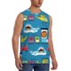 thumbnail image 2 of Fotbe Transportations With Cute Animals Men's Camiseta sin Mangas Estampada para Hombres, Playera Casual para Gimnasio, Entrenamiento, Playa-XX-Large, 2 of 7