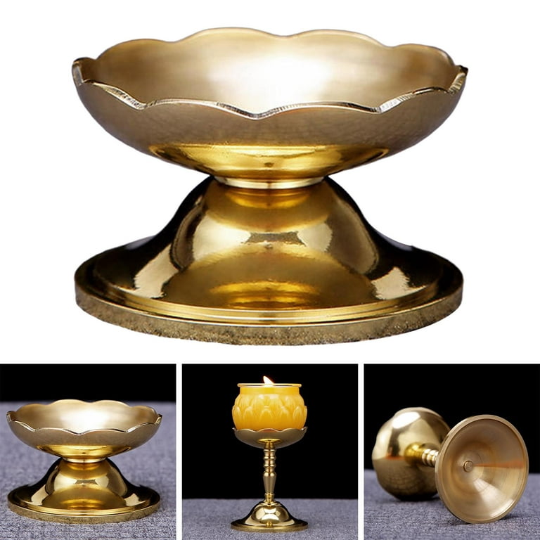 Ghee Lamp Wick Holder, Telescopic Decorative Buddhist Large Lotus Elegant  Table Centerpiece Wick Rack, Butter Lamp Making Supplies
