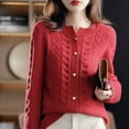thumbnail image 2 of Ladies 100%Wool/YAMXUN Cardigan Spring New Large Size Twist Coat High-End YAMXUN Sweater Shirt Loose Women Jacket Thick Top, 2 of 5