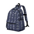 thumbnail image 2 of Geometric Stripe Blue Pattern Cute School Backpack with Padded Back and Adjustable Shoulder Straps 13.4"x11"x4.7", 2 of 5