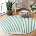 thumbnail image 2 of SAFAVIEH Montauk Amadine Striped Cotton Area Rug, Ivory/Dark Green, 6' x 9', 2 of 10