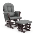 thumbnail image 3 of Storkcraft Hoop Infant Nursery Glider and Ottoman, Espresso with Gray, 3 of 16