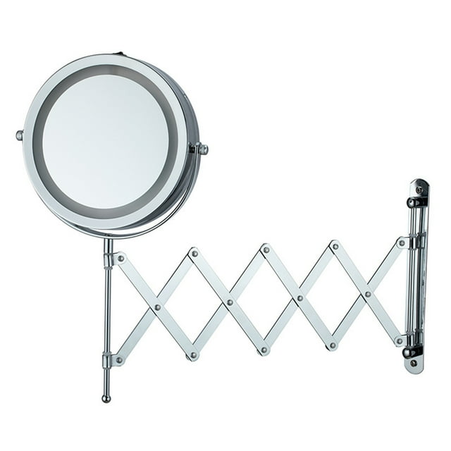 3X/5X Magnifying Mirror Wall-Mount Double-sided Magnified Mirror Extendable Makeup Mirror 7-Inch Vanity Mirror No-drill Installation