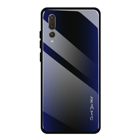 For Huawei P20 Pro Texture Gradient Glass Protective Case