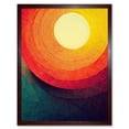 thumbnail image 1 of Abstract Sunrise Sunset Sunshine Retro Style Yellow Orange Cream Teal Art Print Framed Poster Wall Decor 12x16 inch, 1 of 5