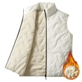 thumbnail image 5 of SEROYE Mens Vest Sherpa Lined Padded Stand Collar Sleeveless Full Zip Embossed Gilet for Fall Winter Layering Outerwear (S, Khaki), 5 of 9