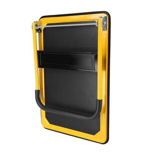 POWANLI Foldable Platform Truck, Push Dolly 660 LBS Weight Capacity, 360 Rolling, Folding Hand Truck for Luggage, Travel, Office, House (Yellow & Black) (35.4" x 24" x 34.6")