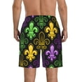 thumbnail image 3 of Disketp Men'S Swim Trunks Hawaiian Breathable Surf Beach Swimsuits Mesh Lining Beach Shorts With Pockets-Mardi Gras1, 3 of 9