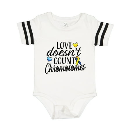 

Inktastic Love Doesnt Count Chromosomes with Yellow and Blue Ribbon Gift Baby Boy or Baby Girl Bodysuit